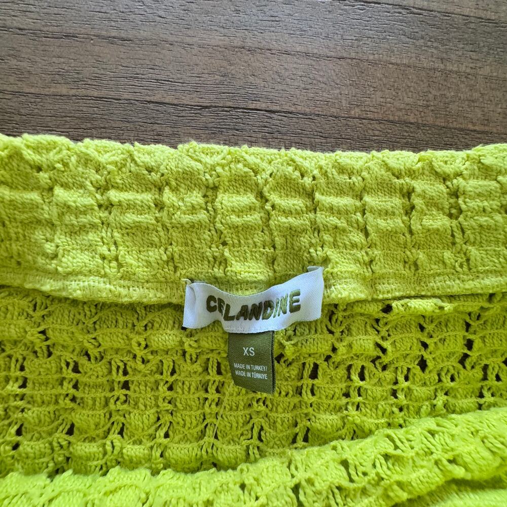 Celandine (Anthropologie) Sheer Knit Fringe Mini Skirt - Size XS - Picture 3 of 7
